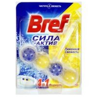 Освежающая подвеска для унитаза "Bref" Сила-Актив, Лимонная свежесть, 1 шт/упак 10 упак/кор РОССИЯ