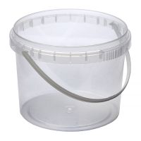 Ведро пищевое 550 мл, d111хh85 мм, с ручкой, без крышки, прозр., ПП, 300 шт/кор "Перинт" 300 шт/упак РОССИЯ 0,55/111/К с ручкой