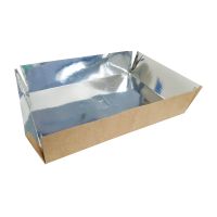 Контейнер для суши 1-секц. 240х180х55 мм, без крышки, крафт, карт. фольг., 500 шт/кор 500 шт/упак РОССИЯ