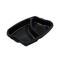 Контейнер 920[530+390] мл 2-секц., 262х182х35 мм, без крышки, черн., ПП, 250 шт/кор "Kado-Prim" 250 шт/упак РОССИЯ КД-403 Д чёрн.