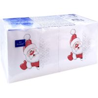 Салфетки 200х200 мм 2-сл., диз. "Дед Мороз", разноцв., бум., 250 шт/упак "Bouquet" 6 упак/кор РОССИЯ 57609/57910