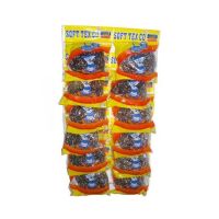 Губка металлическая для посуды d80xh20 мм, 11 гр., нерж., 12 шт/упак "Soft Tex" 60 упак/кор РОССИЯ 101-387