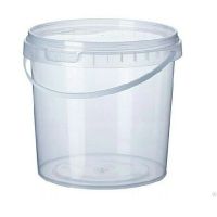 Ведро пищевое 1000 мл, d131хh120 мм, с ручкой, крышка в компл, прозр., ПП, 16 шт/упак 144 шт/кор РОССИЯ 1502ВКП