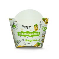 Коробка для картошки фри, 32х70х90 мм, с печатью, FOODкорт
