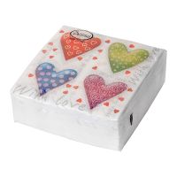 Салфетки 240х240 мм 1-сл., диз. "С любовью", разноцв., бум., 40 шт/упак "Desna Design" 32 упак/кор РОССИЯ 57458