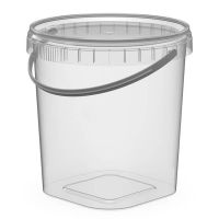 Ведро пищевое 1000 мл, d122хh127 мм, с ручкой, без крышки, прозр., ПП, 180 шт/кор "Перинт" 180 шт/упак РОССИЯ 1,0/122/К