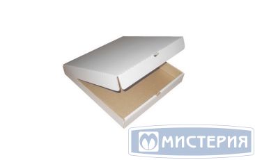 Коробка для пиццы, 250х250х40мм, белая, картон. профиль B