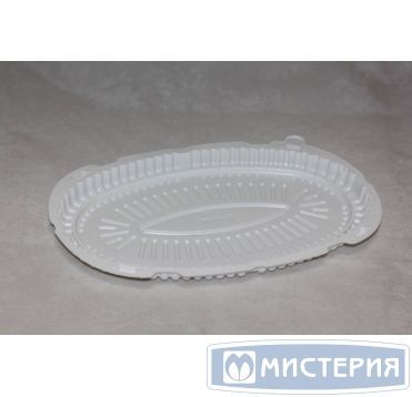 Упаковка для торта [дно] овал 300х202х21[255х150х18] мм, бел., ПС, 200 шт/кор "Комус" 200 шт/упак РОССИЯ Т-250Д