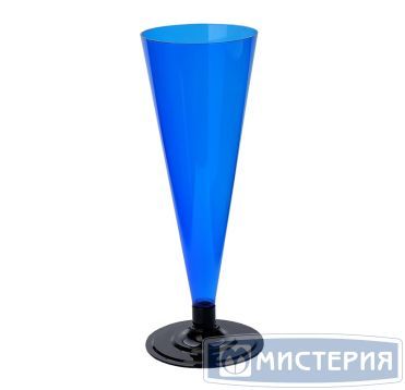 Фужер для шампанского 180 мл, син., черн. ножка, ПС, 6 шт/упак 396 шт/кор РОССИЯ -