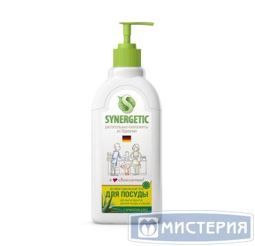 Средство для мытья посуды "Synergetic" Алоэ вера, дозатор, 500 мл 25 шт/кор РОССИЯ 103053