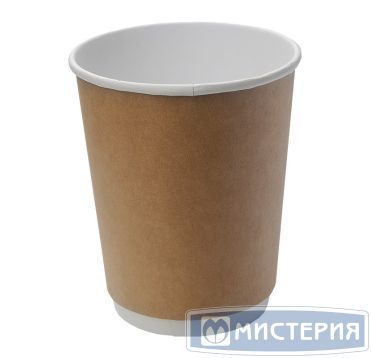Стакан для холодных и горячих напитков, 0.35л, двухслойный, крафт, картон
