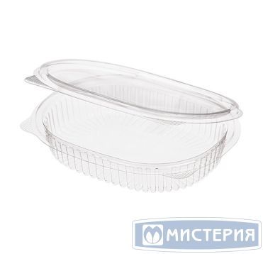 Контейнер 250 мл 1-секц., овал 159х130х30 мм, неразъем.крышка, прозр., ОПС, 350 шт/кор "Комус" 350 шт/упак РОССИЯ РКС-250 (С)