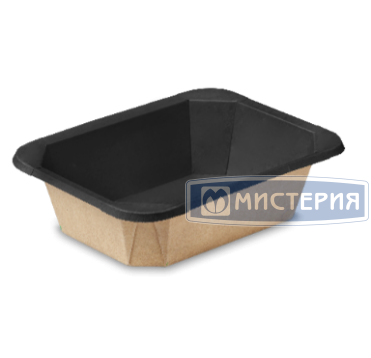 Контейнер 800 мл, 226х145х50 мм, без окна, без крышки, крафт-черн, карт., 50 шт/упак"OSQ" Octobox 800 Black Wood 50 шт/упак 400 шт/кор РОССИЯ OSQ OCTOBOX 800 (BW) (400)