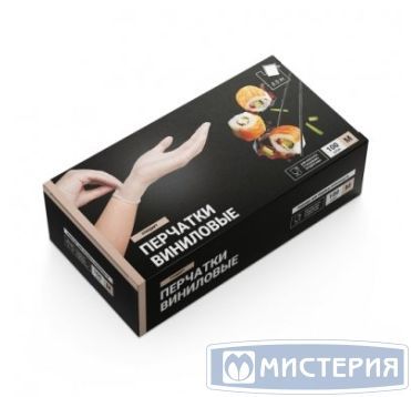 Перчатки виниловые, р-р M, неопудрен., прозр., 50 пар/упак "A.D.M." 10 упак/кор КИТАЙ VIN002A