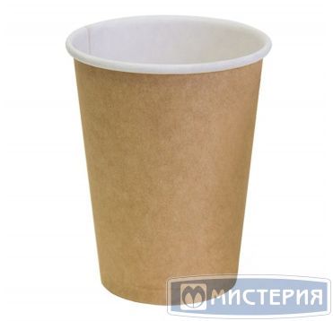Одноразовый стакан для холодного и горячего, 0.45л, верхний d 90мм нижний d 59мм, h 133мм, коричневый, однослойный, картон