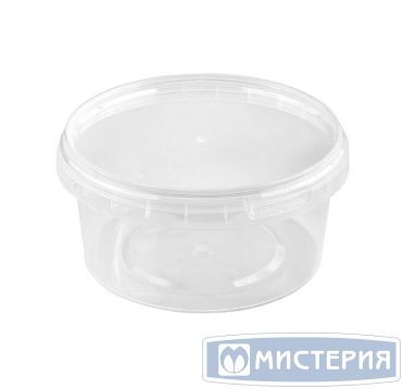 Контейнер для пресервов 500 мл, d122хh70 мм, форма "Банка", контр.замок, крышка в компл., прозр., ПП, 225 шт/кор "Aerosnab" 225 шт/упак РОССИЯ 1215КП