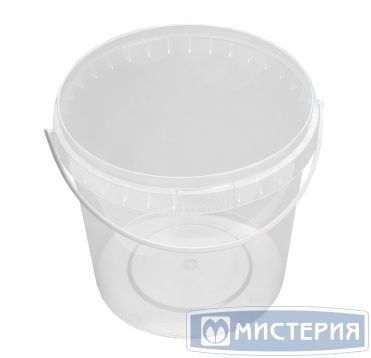 Ведро пищевое 2250 мл, d174хh121 мм, с ручкой, без крышки, прозр., ПП, 120 шт/кор 120 шт/упак РОССИЯ