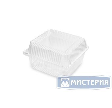 Контейнер 1100 мл 1-секц., 130х130х86 мм, неразъем.крышка, прозр., ОПС, 250 шт/кор РОССИЯ 12274