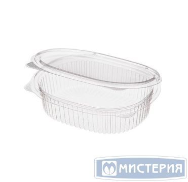 Контейнер 350 мл, овальный, 159х130х40мм, прозрачный, 375 штук