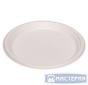 Тарелка одноразовая мелкая d225 мм, бел., целл., 50 шт/упак 350 шт/кор РОССИЯ