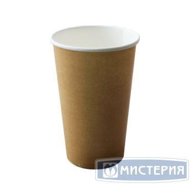 Бумажный стакан для холодного и горячего, 400 мл, крафт, картон