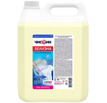 Средство чистящее и отбеливающее "Чистин" Белизна гель, канистра, 5000 мл 2 шт/кор РОССИЯ 24961