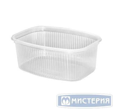 Контейнер прямоугольный, 139х102х60мм, 500мл, с вертикальными рёбрами жёсткости, полупрозрачный, ПП NEW