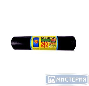 Мешок для мусора 240л, 90х140см, ПВД, черный, КОМПАКТ