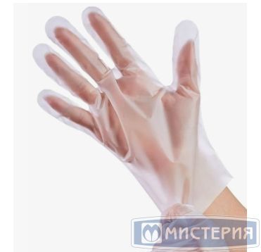 Перчатки одноразовые, размер L, 10 мкм, прозр., ТПЕ, 50 пар/упак 30 упак/кор КИТАЙ 500-801