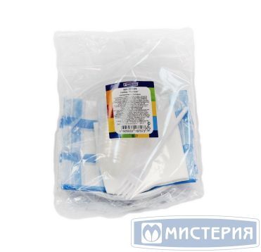 Набор одноразовой посуды "Поляна" [4 стак. 200 мл, ПП+4 тар. d205 мм, ПС+4 вил.+4 салф.+1 скат.] 15 упак/кор РОССИЯ