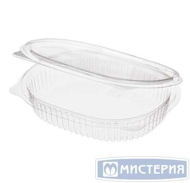 Контейнер 250 мл 1-секц., овал 159х130х30 мм, неразъем.крышка, прозр., ОПС, 350 шт/кор "Комус" 350 шт/упак РОССИЯ РКС-250 (ПТ) (И)