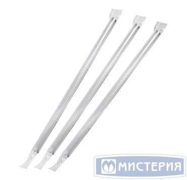 Трубочки для коктейлей 210 мм, d5 мм, прозр., пласт. прямые в инд. упаковке, 250 шт/упак 20 упак/кор БЕЛАРУСЬ