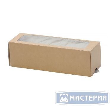 Коробка "DoEco" 180х110х55мм МВ 12, с окном, для Макарони, коричневая