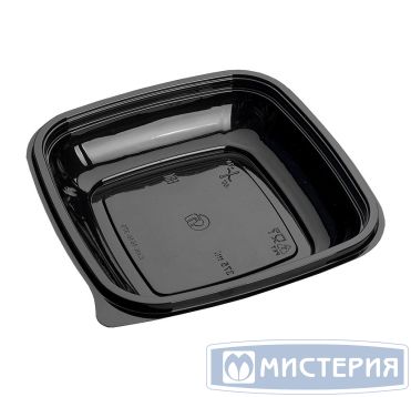 Контейнер 500 мл, квадратный, 160х160х45мм, чёрный