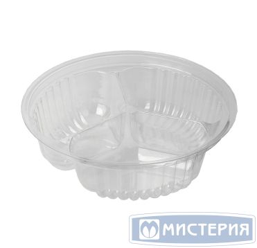 Контейнер 375[3х125] мл 3-секц. d150хh44 мм, без крышки, прозр., ОПС, 500 шт/кор "Комус" 500 шт/упак РОССИЯ СКС-3