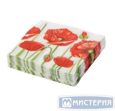 Салфетки 250х250 мм 1-сл., диз. "Рисунок с маками", разноцв., бум., 40 шт/упак "Desna Design" 32 упак/кор РОССИЯ 57586