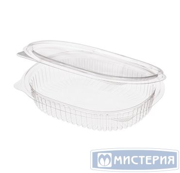 Контейнер 250 мл 1-секц., овал 159х130х30 мм, неразъем.крышка, прозр., ОПС, 350 шт/кор "Комус" 350 шт/упак РОССИЯ РКС-250 (С)