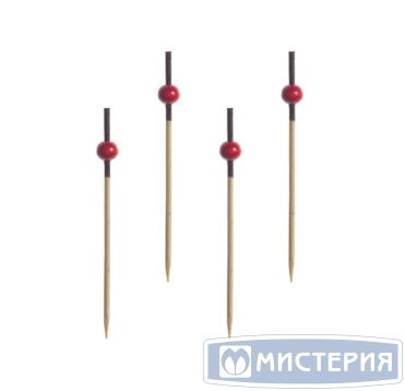 Пика 70 мм, диз. "Красная жемчужина", красн., бамбук, 100 шт/упак 40 упак/кор КИТАЙ 440-743