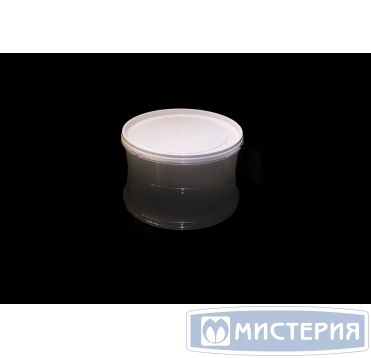 Контейнер для пресервов/мёда, 500мл, круглый, d 145мм, h 52мм, "банка", полупрозрачный, контрольный замок, ПП
