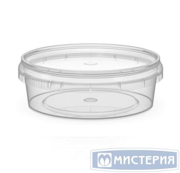 Контейнер для пресервов/мёда 125мл, "банка" d=93мм, h=32мм, полупрозрачный, контрольный замок, ПП
