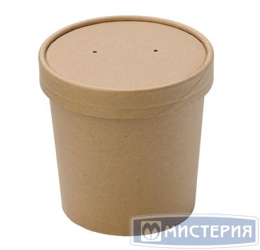 Упаковка DoEco 340 мл ECO SOUP 12С, для супа, коричневая