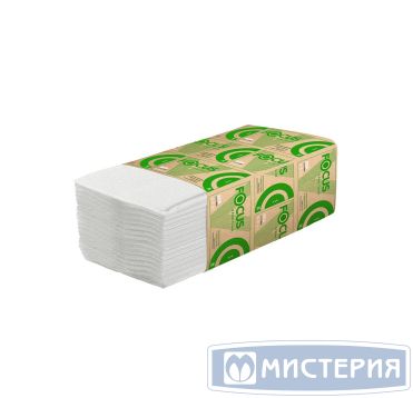 Полотенца бумажные для диспенсеров 230х205 мм 1-сл. V-сложен., бел., 200 лист/упак "Focus" Eco 15 упак/кор РОССИЯ 50202904/5083743