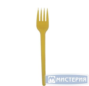Пластиковая вилка «Мистерия» 165мм, жёлтая, 100 штук в упаковке, 2000 в коробке
