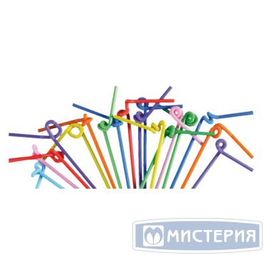 Трубочки для коктейлей 260 мм, d5 мм, красно-бел., пласт. с гофроизгибом, 40 шт/упак 50 упак/кор РОССИЯ 109490