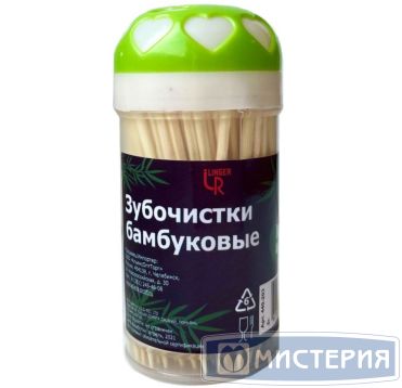 Зубочистки 65 мм в стакане, бамбук, 200 шт/упак 240 упак/кор КИТАЙ 440-204