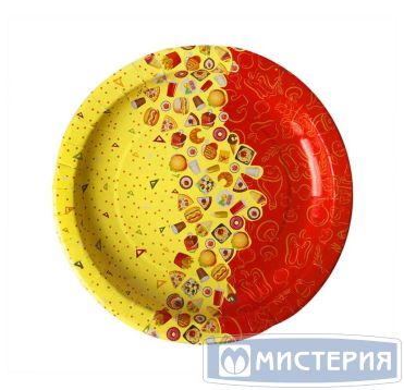 Одноразовая тарелка d 225 мм, 280г/м2, с рисунком "Рог изобилия"