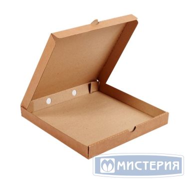 Коробка для пиццы, 500х500х40мм, бурая, картон