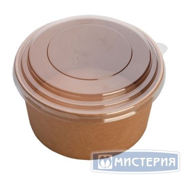 Контейнер 820 мл, d150хh60 мм, без окна, крышка в компл., крафт, карт., 40 шт/кор "OSQ" Eco Rcont 40 шт/упак КИТАЙ ECO RCONT 820