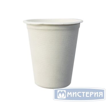 Стакан одноразовый 260 мл, бел., сах. тростник, 25 шт/упак "GREEN MYSTERY" 1 000 шт/кор КИТАЙ TM-C007