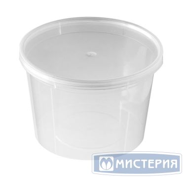 Контейнер для пресервов 500 мл, d112хh75 мм, форма "Банка", контр. замок, крышка в компл., прозр., ПП, 198 шт/кор "Aerosnab" 198 шт/упак РОССИЯ 1240П